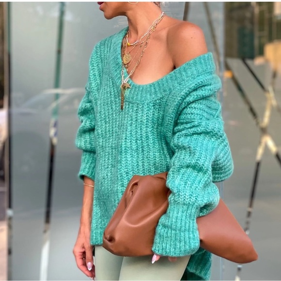 Free People Blue Bell V-Neck Sweater - Picture 5 of 8